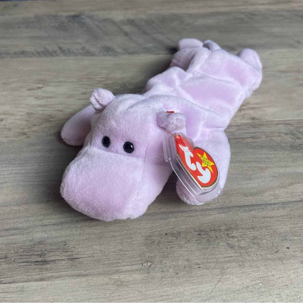 Vintage Ty Beanie Baby Happy the Hippopotamus - Lavender‎ 1994